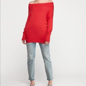 GRAY Off-the-Shoulder Sweater - Express